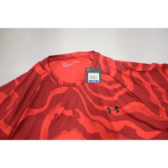 Under Armour Gym Shirt HeatGear Red Camo Athletic Short Sleeve Tee Mens XL NWT - Picture 6 of 8
